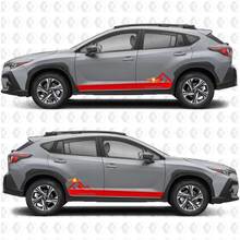 Calcomanías de vinilo para paneles laterales, rayas de montañas para puertas laterales para Suba Crosstrek
 3