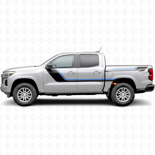 Vinilos decorativos superiores y laterales en franjas para puertas y caja para Chevrolet Colorado 3.ª generación 2023-2026_3