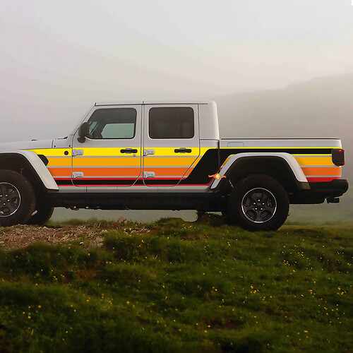 Calcomanía de rayas retro vintage para el lateral de vinilo para Jeep Gladiator
