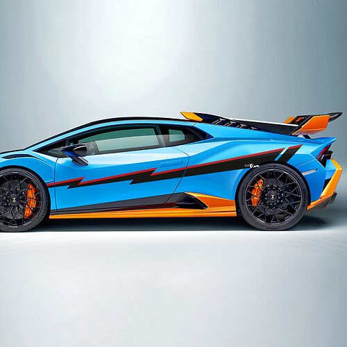 Calcomanía de vinilo con rayas laterales STO para Lamborghini STO
 1