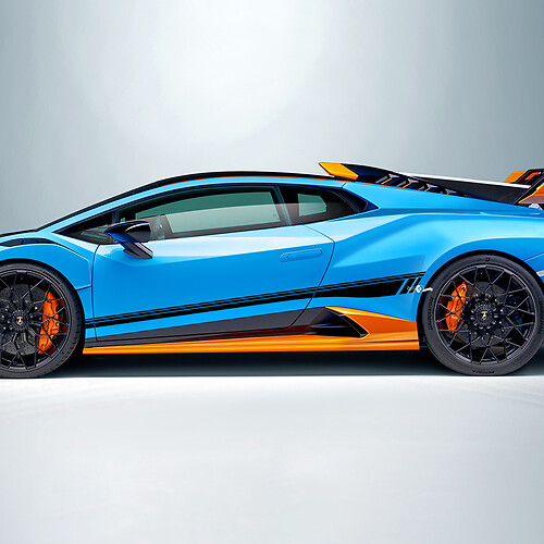 Calcomanía de vinilo con rayas de carreras para el costado para Lamborghini STO
