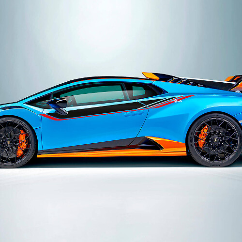 Calcomanía lateral de vinilo con rayas de competición para Lamborghini Huracán 2021-2024