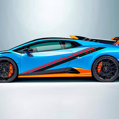 Rayas inclinadas de carreras Calcomanía lateral de vinilo para Lamborghini STO
