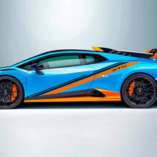 Calcomanías de vinilo laterales con franjas inclinadas de carreras 2 para Lamborghini STO 2