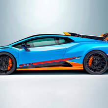 Gráficos de calcomanías de vinilo laterales de franjas inclinadas de carreras para Lamborghini STO 3
