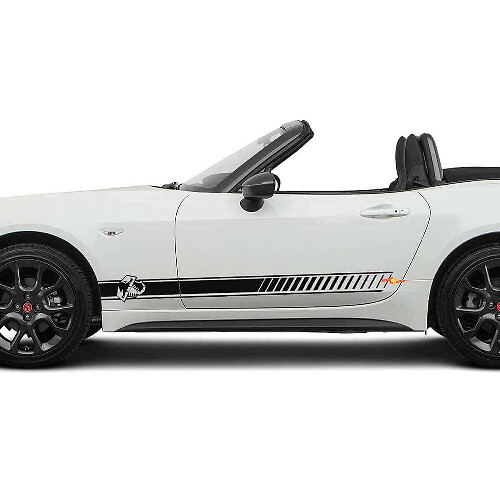 Kit de calcomanías de vinilo con franjas laterales de carreras para Fiat 124 Spider Abarth