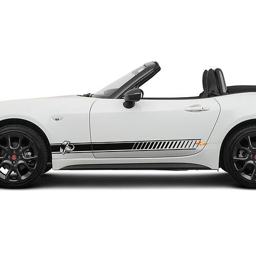 Calcomanía de rayas de carreras laterales Abarth para Fiat 124 Spider Abarth
