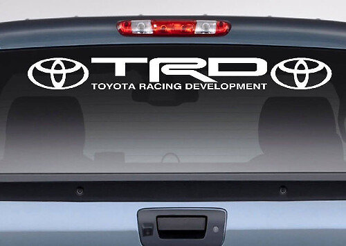 Calcomanía de vinilo para ventana trasera TRD Racing Development para coches Toyota