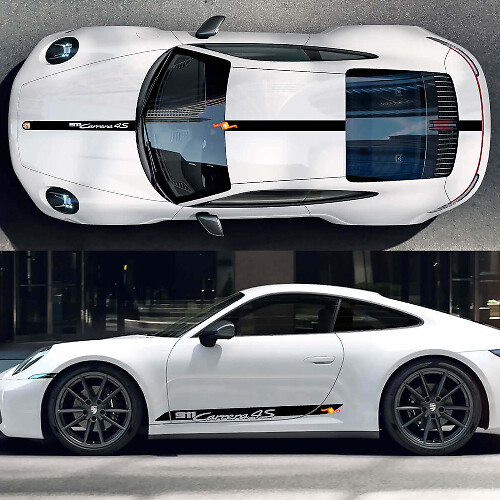 Juego completo de adhesivos de vinilo con franjas estilo Carrera 4S para Porsche 911
