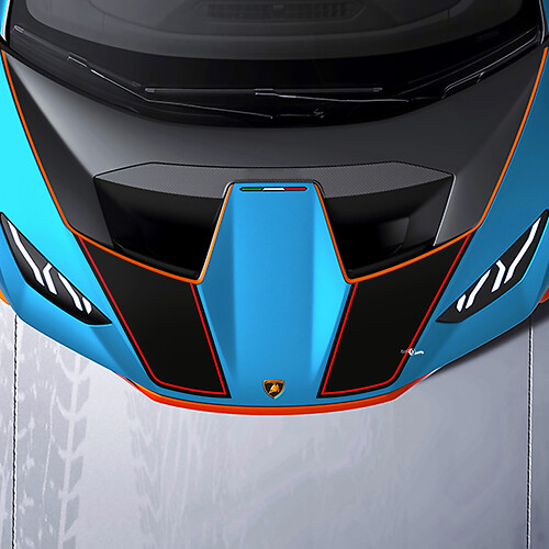 Calcomanía de vinilo con rayas de carreras para capó para Lamborghini STO
