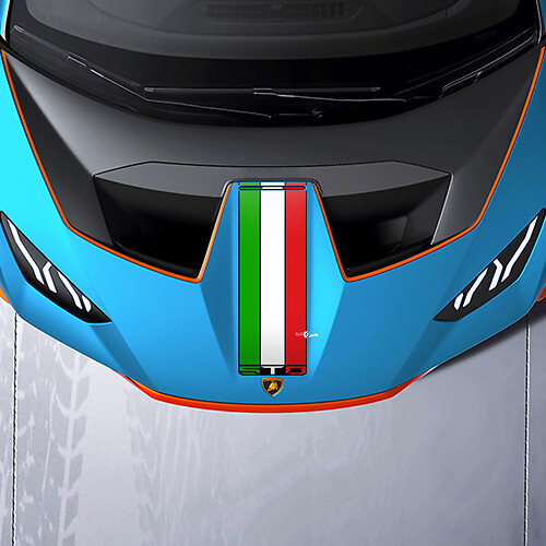 Calcomanía de vinilo con rayas de carreras para el capó para Lamborghini STO
