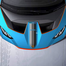 Calcomanía de vinilo de tres colores para rayas de carreras en el capó para Lamborghini STO 2
 2