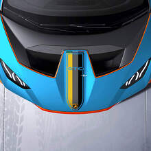 Calcomanía de Vinilo de Marco Tricolor con Rayas de Carreras para Capó para Lamborghini STO 3