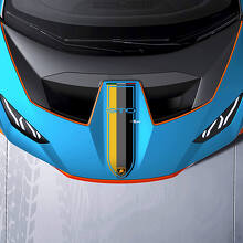 Calcomanía de vinilo de tres colores para rayas de carreras en el capó para Lamborghini STO 2
 3