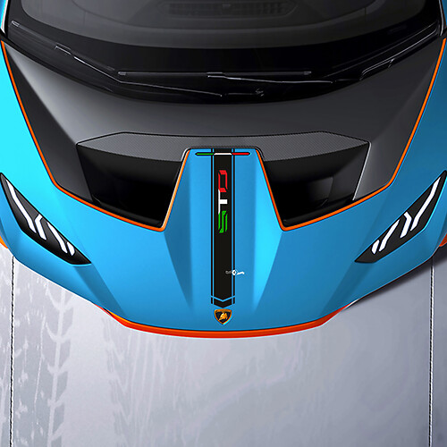 Franja de carreras central del capó STO Vinilo Calcomanía Pegatina Gráfica para Lamborghini STO
