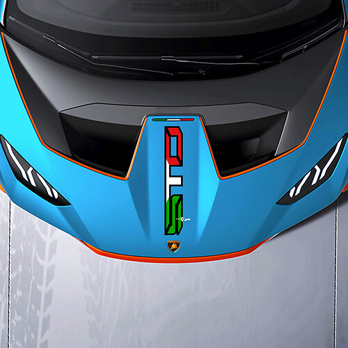 Calcomanía de vinilo con el logotipo Hood Central STO para Lamborghini STO

