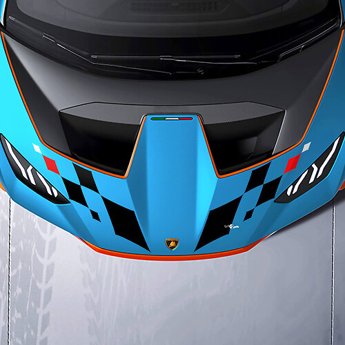 Calcomanía de vinilo con el logotipo de Hood Central STO para Lamborghini STO
