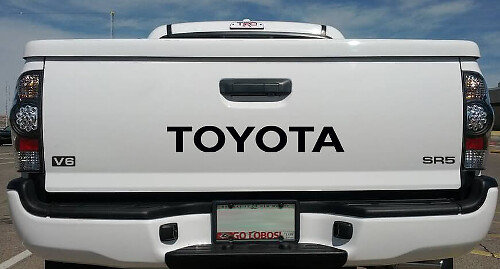 Calcomanía de vinilo con letras Toyota V6 SR5 para portón trasero de Toyota Tundra