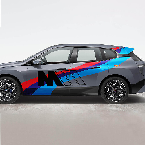 Juego de calcomanías de vinilo Side iX M Racing para BMW iX

