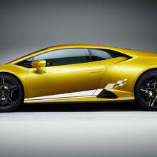 Calcomanía de vinilo de carreras a cuadros para el lado de Lamborghini Huracan Evo
 2