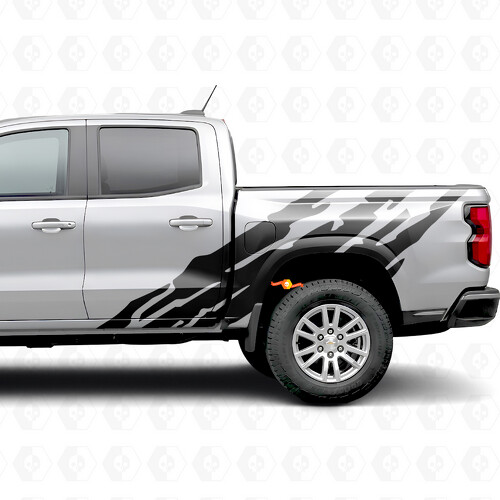 Tiras de vinilo dentadas para puertas y laterales de la caja para Chevrolet Colorado 3.ª generación 2023-2026