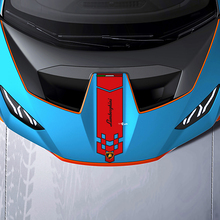 Calcomanía de vinilo a cuadros para capó de carreras para Lamborghini STO
 3