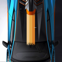 Franja de vinilo adhesivo para techo y parabrisas en tres colores con el logo STO de carreras para Lamborghini STO
 2