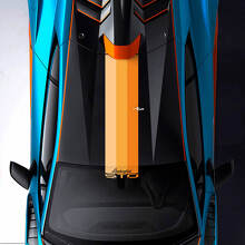 Calcomanía adhesiva de vinilo de rayas estilo bandera italiana STO para techo y parabrisas Lamborghini Huracán 2021-2024_2