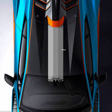 Franja de vinilo adhesivo para techo y parabrisas en tres colores con el logo STO de carreras para Lamborghini STO
 3