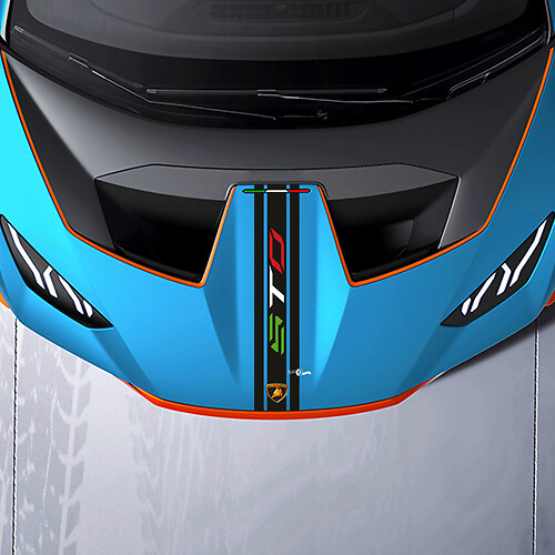 Franja central del capó Logo STO Vinilo de carreras Calcomanía Gráfica para Lamborghini STO
 1