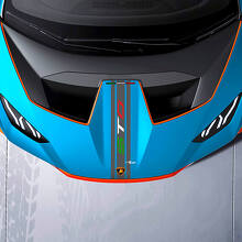 Pegatina de vinilo para capó con diseño de franjas estilo bandera italiana y logo STO para Lamborghini Huracán_2