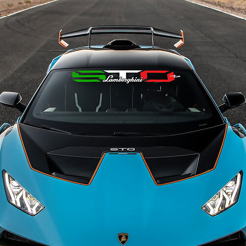 Calcomanía de vinilo para parabrisas de carreras STO para Lamborghini STO
