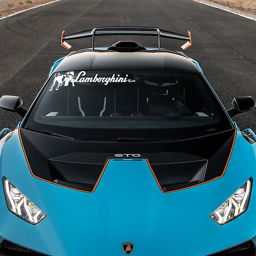 Franja central del capó Logotipo STO Calcomanía de vinilo Racing Pegatina Gráfica para Lamborghini STO
 1