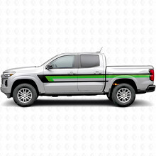 Franjas de vinilo retro superiores en la línea del cinturón de la puerta y el lateral de la caja para Chevrolet Colorado 3rd Gen 2023-2026_3