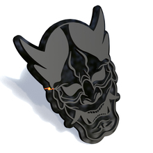 Emblema de portón trasero de guardabarros de máscara Hannya Noh japonés 3D
 2