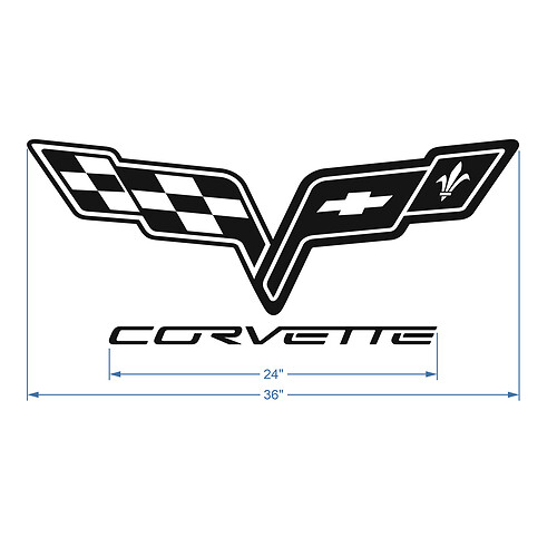Calcomanía de vinilo con logotipo de capó para Corvette C6
 1