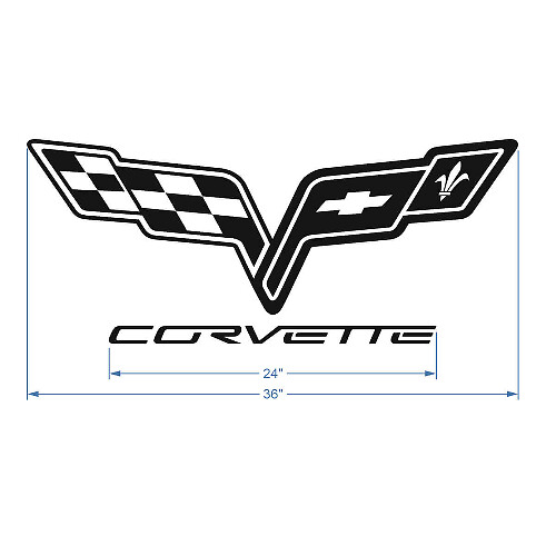 Calcomanía de vinilo con logotipo de capó para Corvette C6
 1