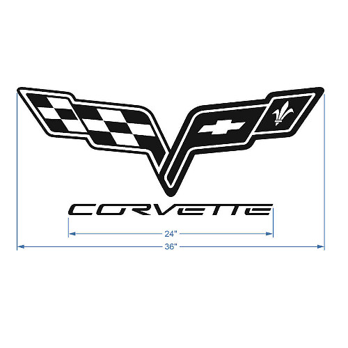 Calcomanía de vinilo con logo de Corvette para capó