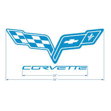 Calcomanía de vinilo con logo de Corvette para capó_3