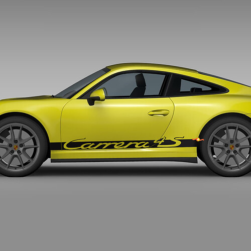 Calcomanía de rayas de carreras para el panel lateral de Porsche Carrera 4S
