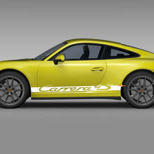 Pegatinas adhesivas de franjas de competición para panel lateral del estribo 3 para Porsche Carrera 4S 3