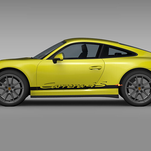 Calcomanía de rayas de carreras para el panel lateral de Porsche Carrera 4S 2
