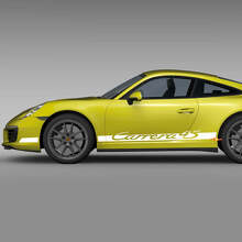 Calcomanía de franjas de carreras para panel lateral de estribo para Porsche Carrera 4S 3
