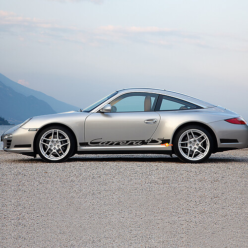 Calcomanía de rayas de carreras para el panel lateral de Porsche Carrera 4S estilo 3
