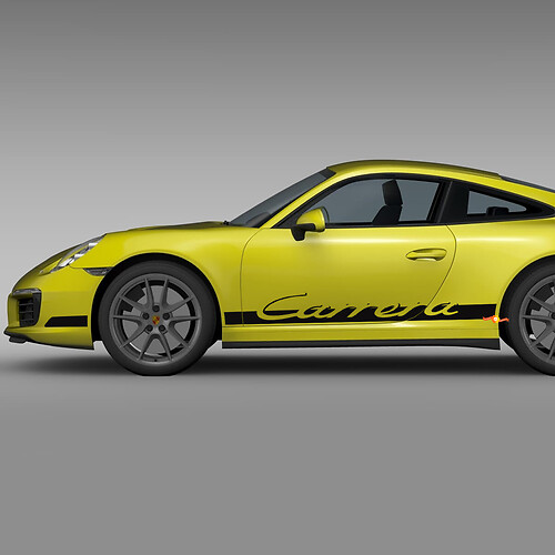 Calcomanía de rayas de carreras para el panel lateral de Porsche Carrera S
