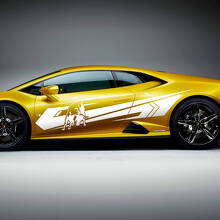 Gráficos de franjas laterales Bull Vinilo de carreras Calcomanía para Lamborghini Huracan Evo 2