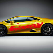 Gráficos de franjas laterales Bull Vinilo de carreras Calcomanía para Lamborghini Huracan Evo 3