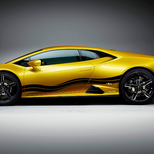 Gráficos de rayas laterales en vinilo para carreras para Lamborghini Huracan Evo
