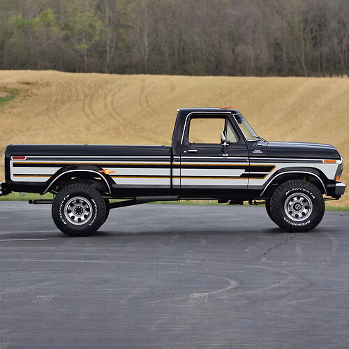 Calcomanía de vinilo retro vintage lateral que se ajusta a Ford F-150 Ranger Lariat de 1978
 1
