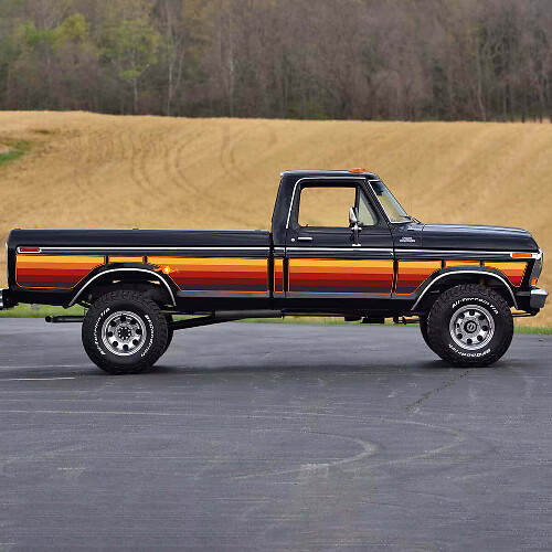 Calcomanía de Vinilo con Gráficos Laterales Vintage en Degradado Retro para Musclecar truck Ranger Lariat